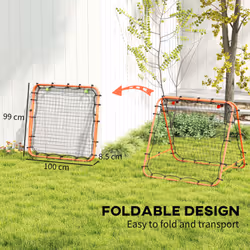 HOMCOM Rebounder Net Football Target Goal with Adjustable Angles, Orange - Additional view 4