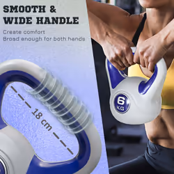 SPORTNOW 6kg Kettle Bell with Handle for Home Gym, Purple and Grey