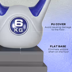 SPORTNOW 6kg Kettle Bell with Handle for Home Gym, Purple and Grey - Additional view 5