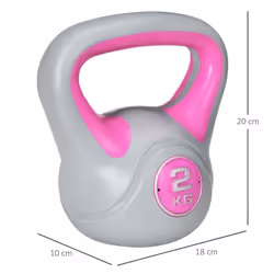 SPORTNOW 2kg Kettle Bell with Handle for Home Gym, Pink and Grey