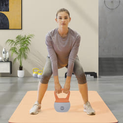 SPORTNOW 12KG Kettlebell with Soft Body and Non-Slip Handle, Orange, Grey