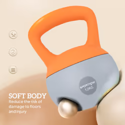 SPORTNOW 12KG Kettlebell with Soft Body and Non-Slip Handle, Orange, Grey