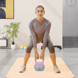 SPORTNOW 12KG Kettlebell with Soft Body and Non-Slip Handle, Purple, Grey