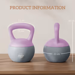 SPORTNOW 12KG Kettlebell with Soft Body and Non-Slip Handle, Purple, Grey
