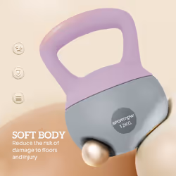 SPORTNOW 12KG Kettlebell with Soft Body and Non-Slip Handle, Purple, Grey
