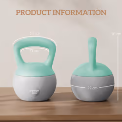 SPORTNOW 12KG Kettlebell with Soft Body and Non-Slip Handle, Grey and Green