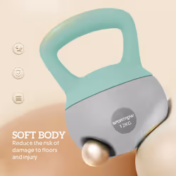 SPORTNOW 12KG Kettlebell with Soft Body and Non-Slip Handle, Grey and Green