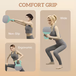 SPORTNOW 12KG Kettlebell with Soft Body and Non-Slip Handle, Grey and Green - Additional view 4