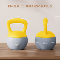 SPORTNOW 12KG Kettlebell with Soft Body and Non-Slip Handle, Yellow, Grey