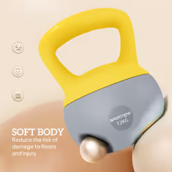 SPORTNOW 12KG Kettlebell with Soft Body and Non-Slip Handle, Yellow, Grey