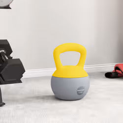 SPORTNOW 12KG Kettlebell with Soft Body and Non-Slip Handle, Yellow, Grey - Additional view 6