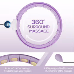 SPORTNOW Smart Weighted Hula Hoop with 16 Detachable Knots, Purple