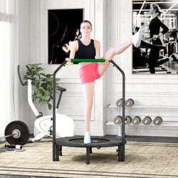 HOMCOM 40" Foldable Mini Fitness Trampoline w/ Foam Handle, Green