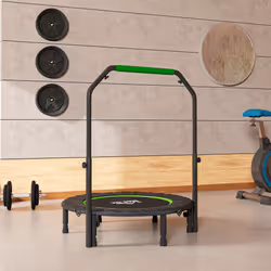 HOMCOM 40" Foldable Mini Fitness Trampoline w/ Foam Handle, Green - Additional view 8