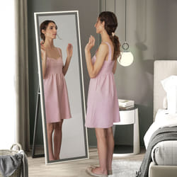 HOMCOM Full Length Mirror, Standing Leaning Wall, 163 x 53 cm, Grey
