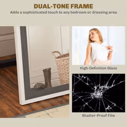 HOMCOM Full Length Mirror, Standing Leaning Wall, 163 x 53 cm, Grey