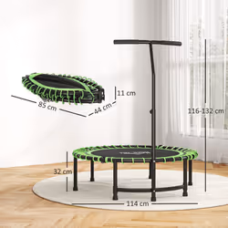 HOMCOM Trampoline Outdoor Bouncer Jumper Adjustable Handle, Green