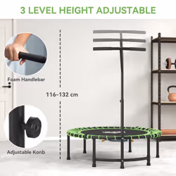 HOMCOM Trampoline Outdoor Bouncer Jumper Adjustable Handle, Green