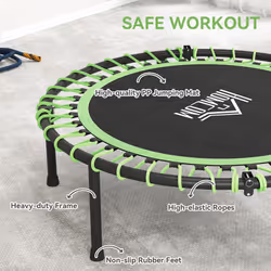 HOMCOM Trampoline Outdoor Bouncer Jumper Adjustable Handle, Green - Additional view 5