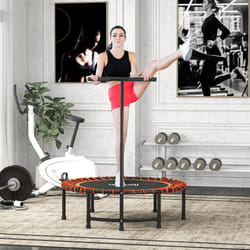 HOMCOM Trampoline Outdoor Bouncer Jumper Adjustable Handle, Orange