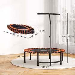 HOMCOM Trampoline Outdoor Bouncer Jumper Adjustable Handle, Orange