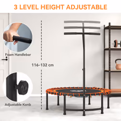HOMCOM Trampoline Outdoor Bouncer Jumper Adjustable Handle, Orange