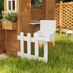 Outsunny Wooden Outdoor Playhouse w/ Door Windows Bench for Kids Children