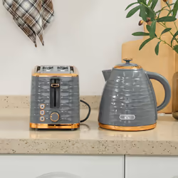 HOMCOM Kettle and Toaster Set 1.7L Rapid Boil Kettle & 2 Slice Toaster - Grey - Additional view 6