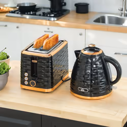 HOMCOM Kettle and Toaster Set 1.7L Rapid Boil Kettle & 2 Slice Toaster - Black - Additional view 7