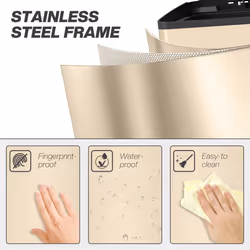 HOMCOM 2 x 20L Dual Kitchen Bin Pedal Bin for Recycling and Waste - Gold - Additional view 7
