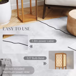 HOMCOM Modern Floor Lamp Light with 3 Shelves Fabric Lampshade Natural - Additional view 6