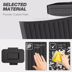 HOMCOM 2 x 20L Double Rubbish Bin, Pedal Bin with Soft-Close Lid, Black - Additional view 5