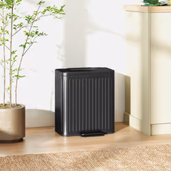 HOMCOM 2 x 20L Double Rubbish Bin, Pedal Bin with Soft-Close Lid, Black - Additional view 7