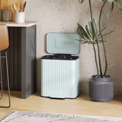 HOMCOM 2 x 20L Double Rubbish Bin, Pedal Bin with Soft-Close Lid, Green - Additional view 8
