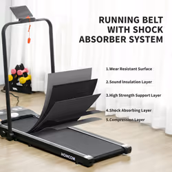 HOMCOM Foldable Walking Treadmill w/ LED Display, Blue - Additional view 5