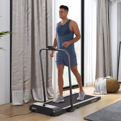 HOMCOM Foldable Walking Treadmill w/ LED Display, Orange