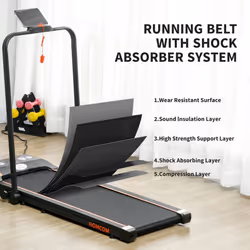 HOMCOM Foldable Walking Treadmill w/ LED Display, Orange - Additional view 5