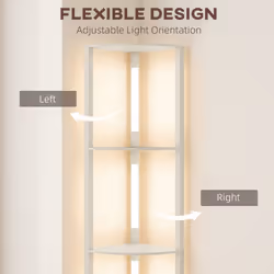 HOMCOM Corner Floor Lamp with Dimmable Warm White LED Light, Oak - Additional view 4