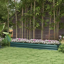 Outsunny Galvanised Raised Bed for Garden, Outdoor Elevated Planter Box Green