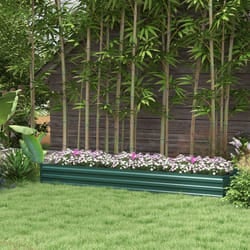 Outsunny Galvanised Raised Bed for Garden, Outdoor Elevated Planter Box Green
