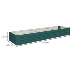 Outsunny Galvanised Raised Bed for Garden, Outdoor Elevated Planter Box Green