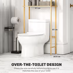 HOMCOM Bamboo Over Toilet Storage Unit with 3 Slatted Shelves, Natural