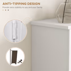 HOMCOM Modern Shoe Cabinet with 2 Flip Drawers and Adjustable Shelves, White - Additional view 6
