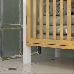 HOMCOM Under Sink Bathroom Cabinet, Bamboo Sink Storage Cabinet Slat Doors - Additional view 6