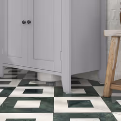 kleankin Bathroom Pedestal Under Sink Cabinet with Adjustable Shelf, Grey - Additional view 6