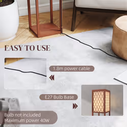 HOMCOM Modern Floor Lamp Light with 3 Shelves Fabric Lampshade Brown - Additional view 6