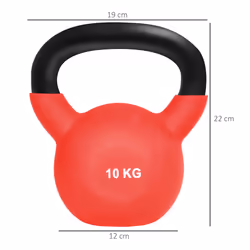 HOMCOM 10KG Kettlebell with Soft Body and Non-Slip Handle, Red