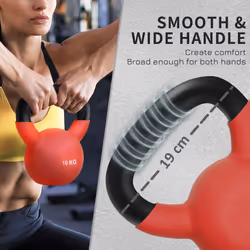 HOMCOM 10KG Kettlebell with Soft Body and Non-Slip Handle, Red