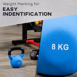 HOMCOM 8KG Kettlebell with Soft Body and Non-Slip Handle, Blue - Additional view 4