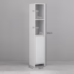 HOMCOM Narrow Bathroom Cabinet, Slim Bathroom Cupboard, White